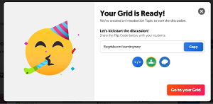 Screenshot of the page indicating that your grid is ready.