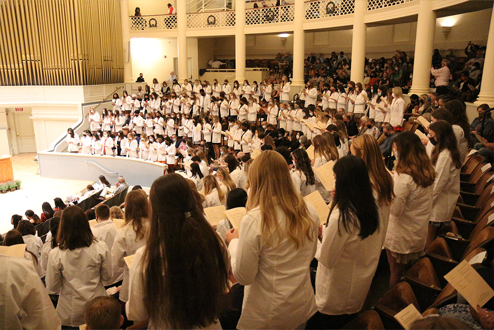 BSN class of 2023 graduates took part in a White Coat Ceremony in fall 2021.