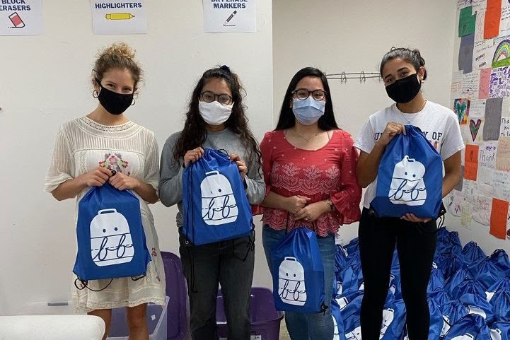 UVA Nursing SNAV students teamed with Backpack Buddies to supply backpacks and school supplies to students in need.