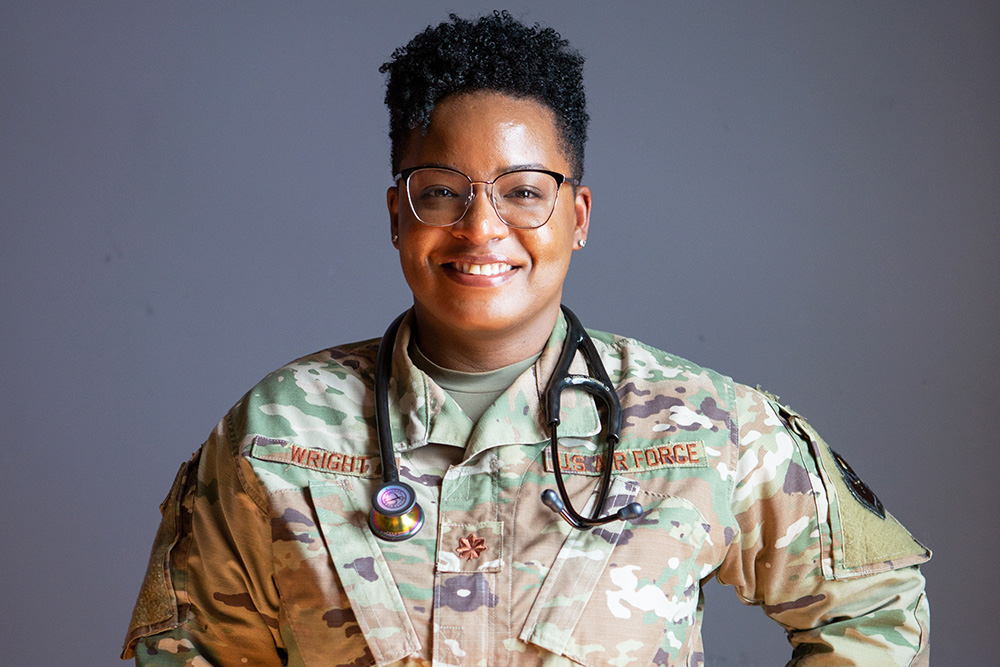 Major Q Wright, DNP student and a nurse practitioner in the Air Force.